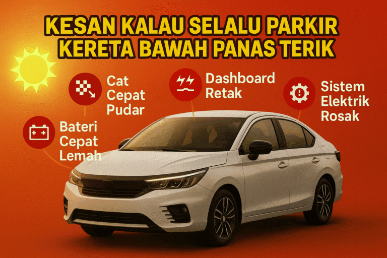 Bahaya Kalau Selalu Parkir Kereta Bawah Panas Terik