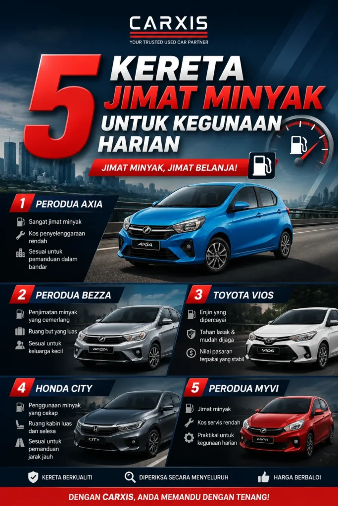 5 Kereta Jimat Minyak Untuk Kegunaan Harian