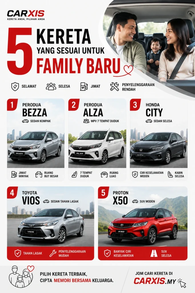 Kereta Yang Sesuai Untuk Family Baru di Malaysia