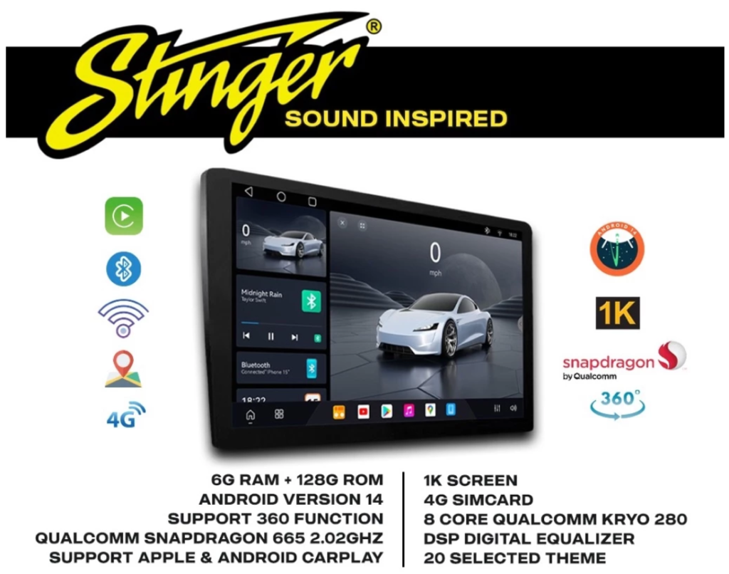 Stinger Advance Pro 8 Core Support 4G 360 Camera DSP 1K Incell Screen Android Player (6GB RAM + 128 ROM)