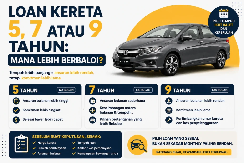 Loan Kereta 5, 7 atau 9 Tahun: Mana Lebih Berbaloi?