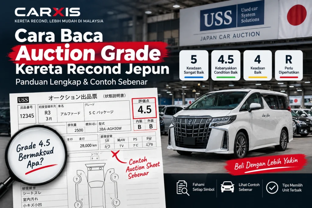 Cara Baca Auction Grade Kereta Recond Jepun