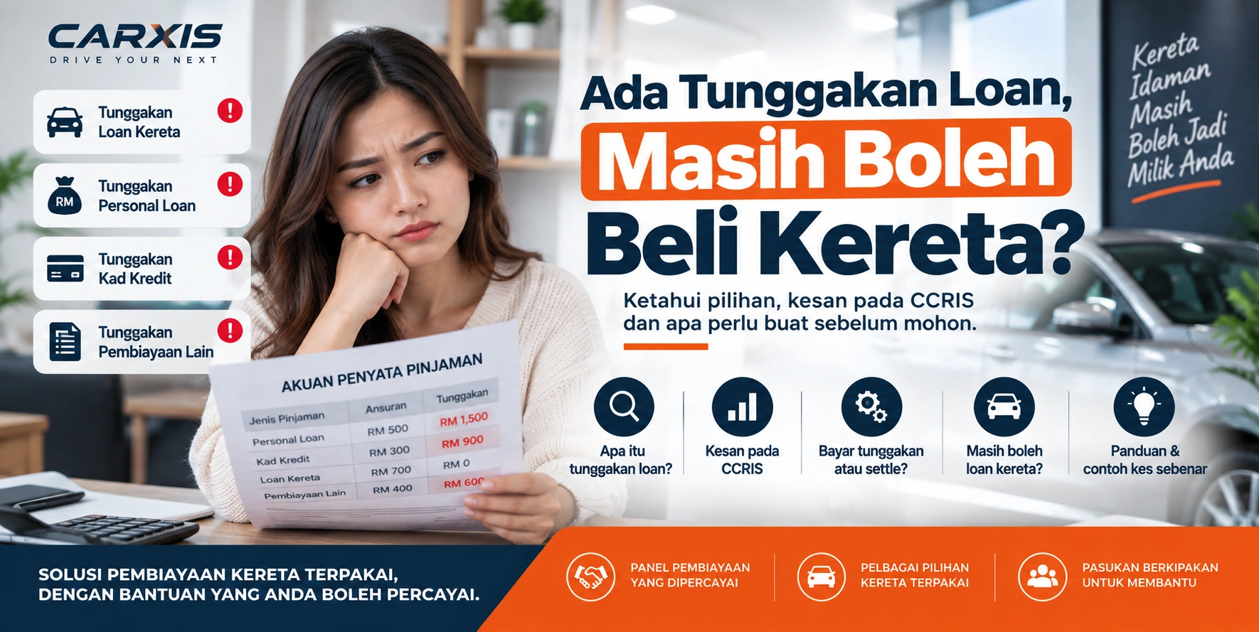 tunggakan loan beli kereta